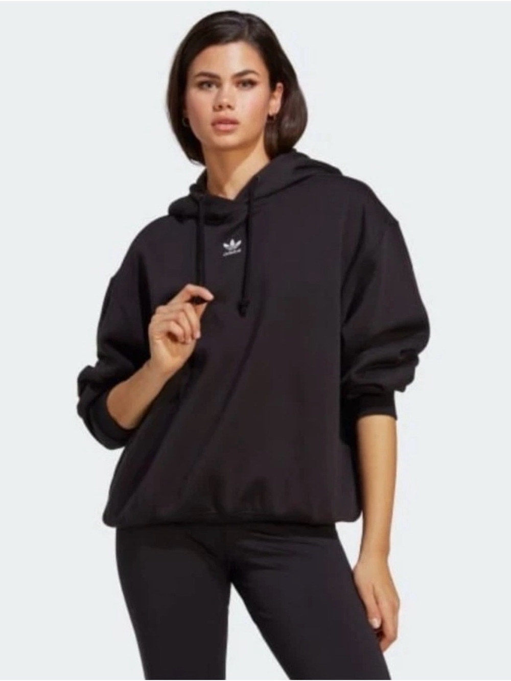 adidas Black Trefoil Pullover Hoodie
